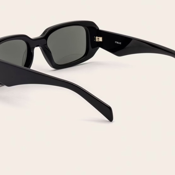 NWT Gabriele Rectangle Italian Acetate Sunglasses Black main image 4